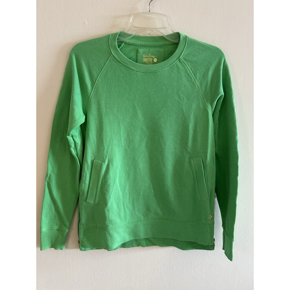 Lilly Pulitzer Luxletic Beach Comber Pullover Terry Sweatshirt Zip Side Size XXS
